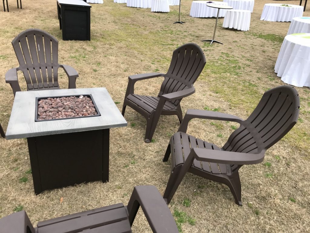 Adirondack Chairs with Fire Pit