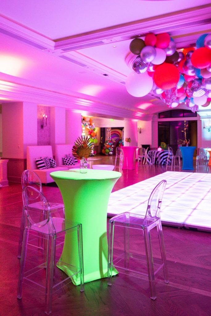 Ghost Barstools with Neon Spandex Cocktails - Parish Photography