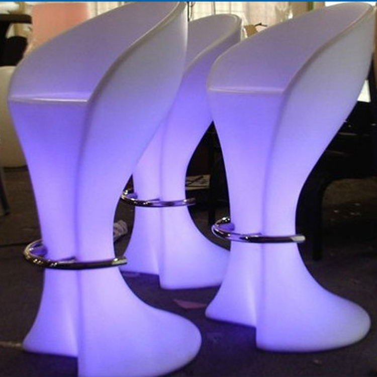 LED Barstools with Chrome Footrest