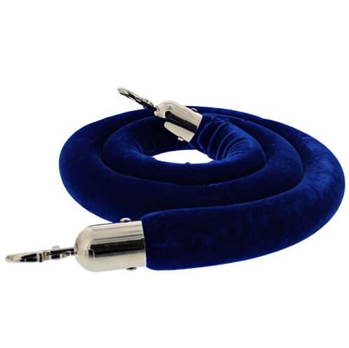 Blue Velvet Rope with Chrome Clip