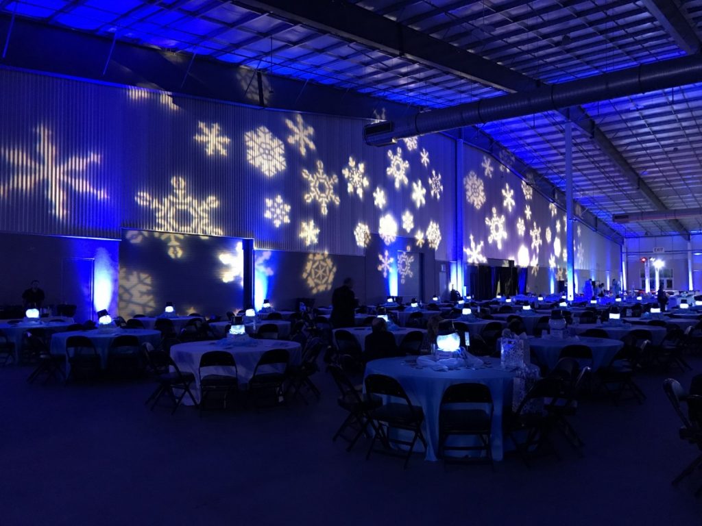 Holiday Snowflake Themed Gobo Lighting