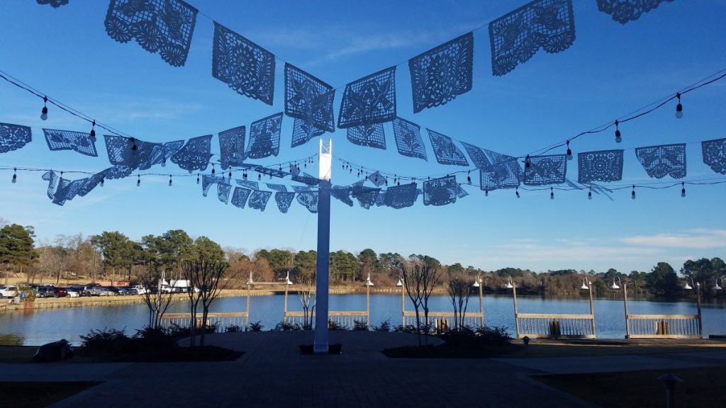 Papel Picado with String Lighting