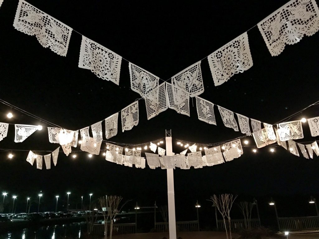 Papel Picado with String Lighting