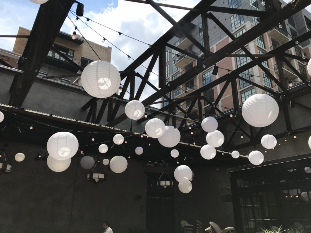 Paper Lanterns with String Lighting