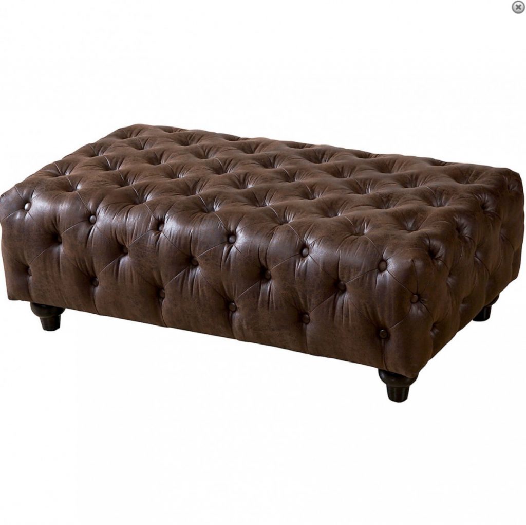 Brown Leather Lounge Ottoman Type 1