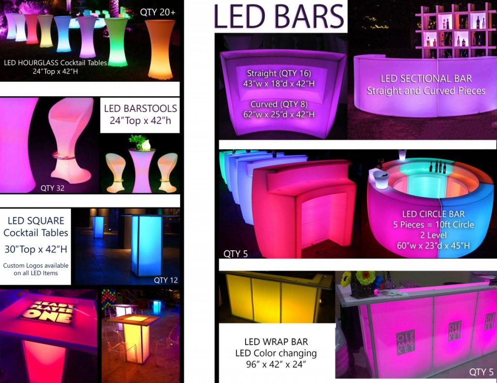 LED Furniture List (Bars & Cocktail)