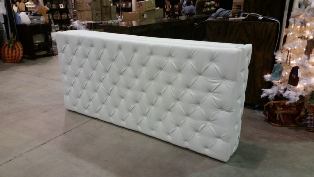 White Leather Tufted Bar