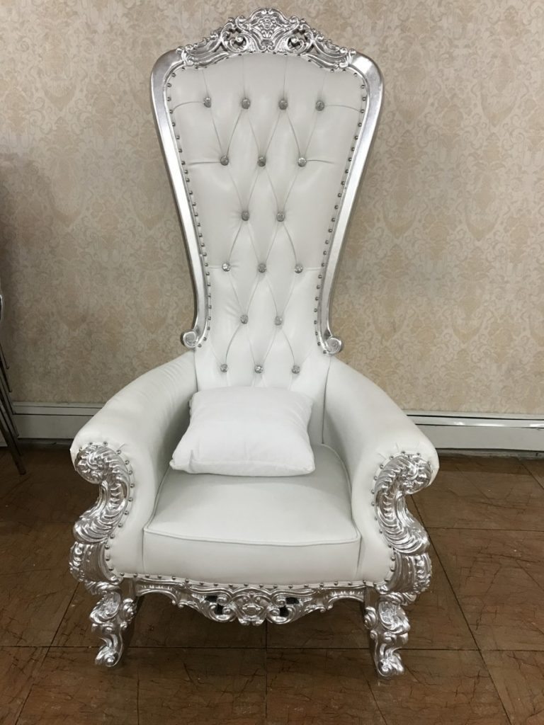 White & Silver Royalty Chair