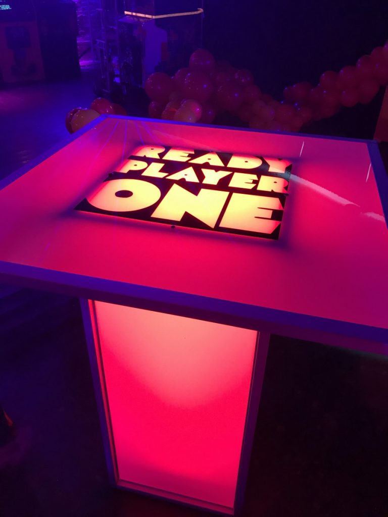 Custom Logo on Top of Square LED Tables