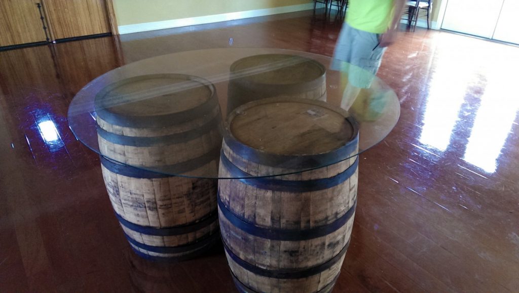 Three Wine Barrels with Clear Glass