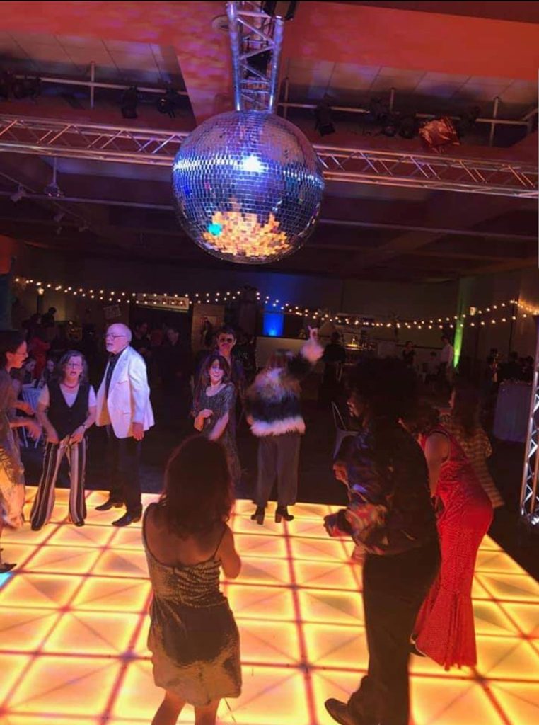 Truss Mounted Disco Ball with LED Dancefloor - DPC Event Services